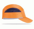 2088GPPAVNF Mod. “BUMPER PRO”. Gorra de protección anti golpes con rejillas de ventilación lateral.  Color Naranja Alta Visibilidad con bandas reflectantes.