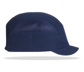 2088GPPCNAM Mod. “BUMPER PRO”. Gorra de protección anti golpes con rejillas de ventilación lateral.  Color Azul Marino visera corta (3 centímetros).