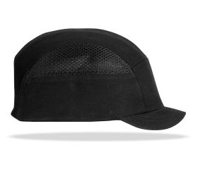 2088GPPCNNE Mod. “BUMPER PRO”. Gorra de protección anti golpes con rejillas de ventilación lateral.  Color negro visera corta (3 centímetros).