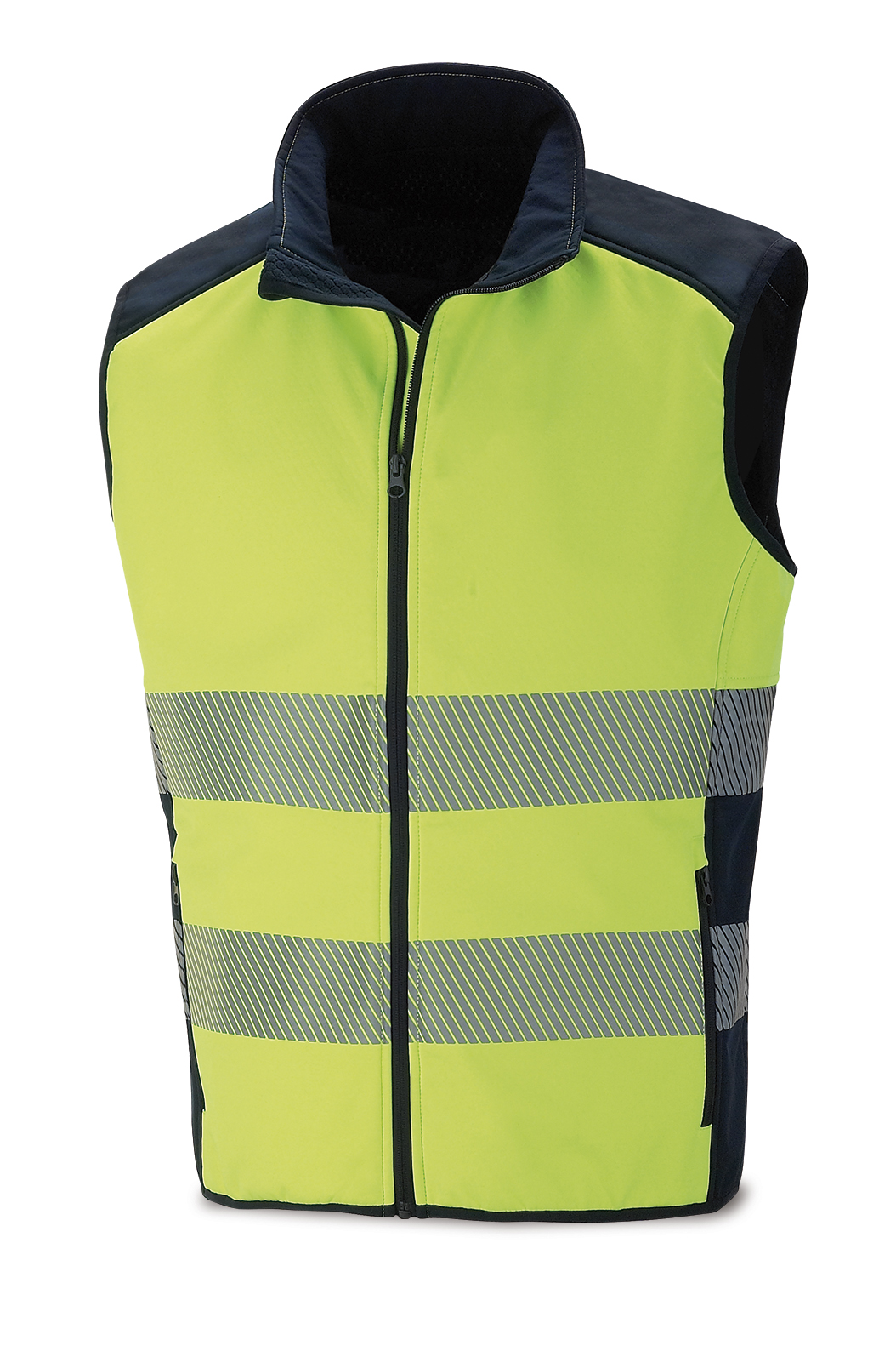 288VSFYFA Chaleco Alta Visibilidad SoftShell bicolor con bandas segmentadas. 300 gr.