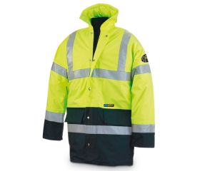 288PFMIXYFA Parka Alta visibilidad. Amarillo/azul marino 320 gr.