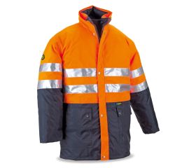 288PKFMIXNFA Parka Alta visibilidad. Triple uso naranja/azul marino 560 gr.