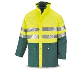 288PKFMIXYFV Parka Alta visibilidad. Triple uso amarillo/verde 560 gr.
