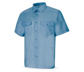 388CMCAC Camisa azul celeste poliéster/algodón 95 gr. Manga corta