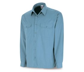 388CMLAC Camisa azul celeste poliéster/algodón 95 gr. Manga larga