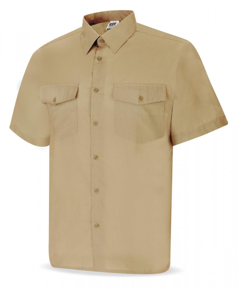 Camisa tergal beige m/corta 3738