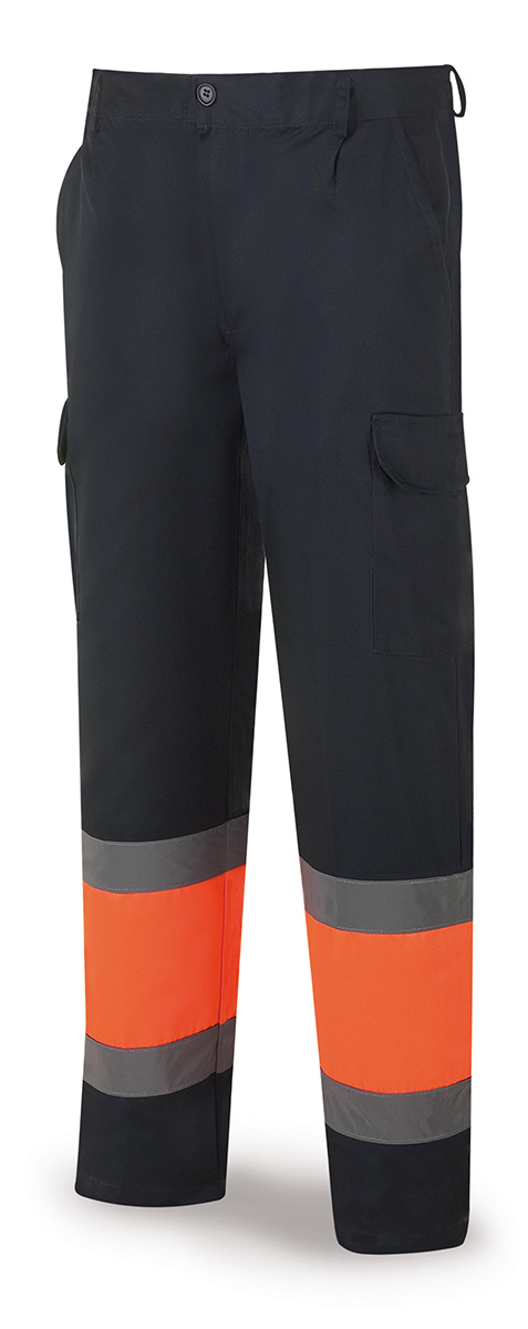 Pantalon alta visibilidad azul naranja 38