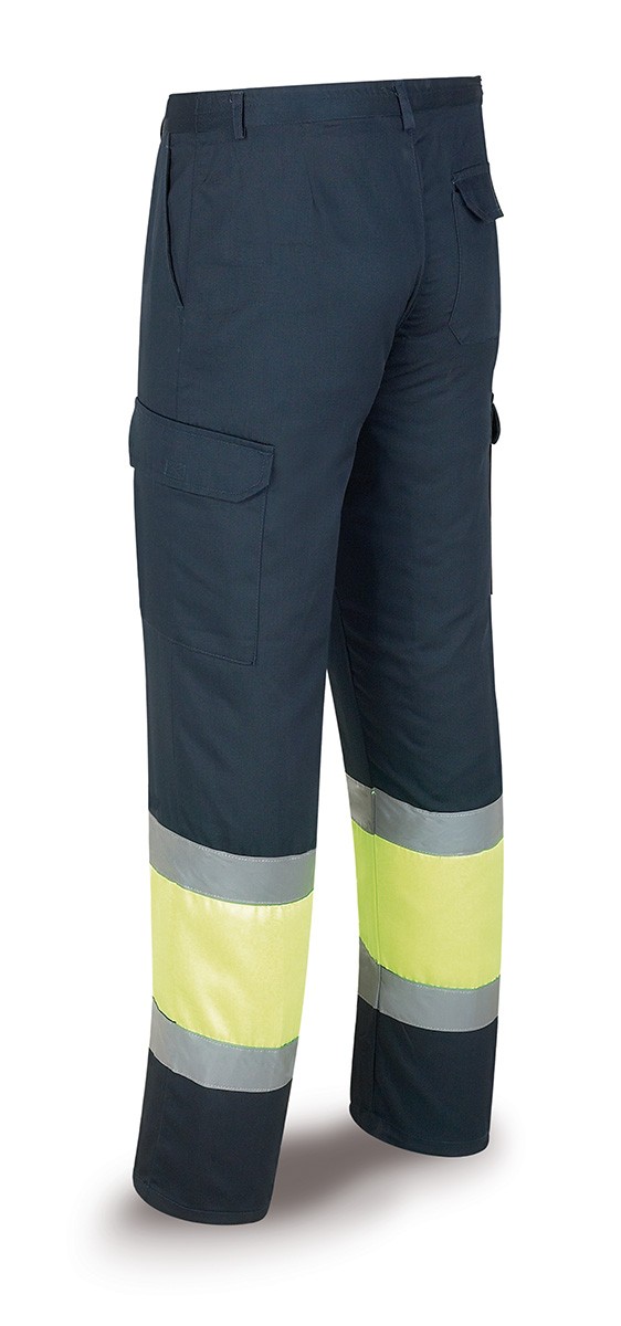 388PFXAYFA Pantalón bicolor de alta visibilidad poliéster/algodón 430 g. acolchado
