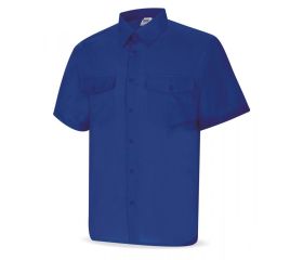 388CMCAZ Camisa azulina poliéster/algodón 95 gr. Manga corta