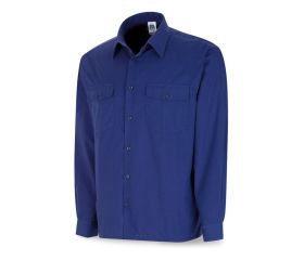 388CMLAZ Camisa azulina poliéster/algodón 95 gr. Manga larga