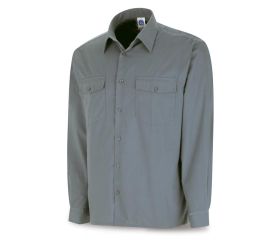 388CMLG Camisa gris poliéster/algodón 95 gr. Manga larga