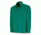 388CMLV Camisa verde poliéster/algodón 95 gr. Manga larga
