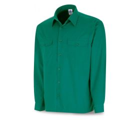 388CMLV Camisa verde poliéster/algodón 95 gr. Manga larga