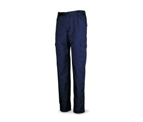 388PEAM Pantalón azul marino algodón 200 g. Multibolsillos.