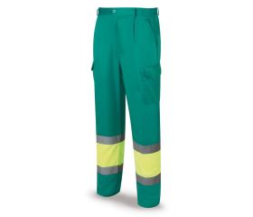388PFXYFV Pantalón bicolor de alta visibilidad poliéster/algodón 200 g.