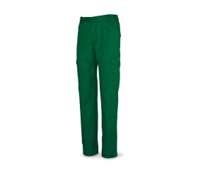 388PV Pantalón verde poliéster/algodón 200 g. Multibolsillos.