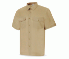 388CMCBE Camisa beige poliéster/algodón 95 gr. Manga corta