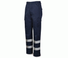 388PCRAM Pantalón azul marino poliéster/algodón con bandas reflectantes 200 g.