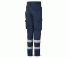 388PCRAM Pantalón azul marino poliéster/algodón con bandas reflectantes 200 g.