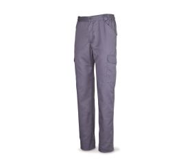 388PEG Pantalón gris algodón 200 g. Multibolsillos.