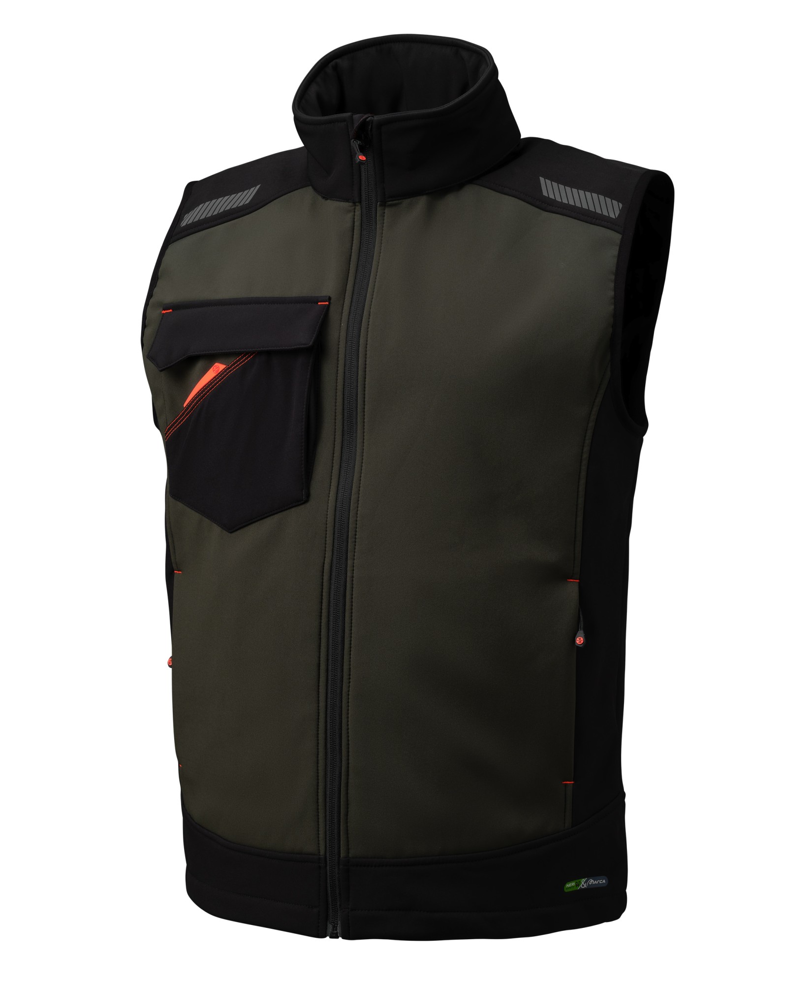 422221VNE Chaleco NICE STRETCH SOFTSHELL verde/negro 310 gr.