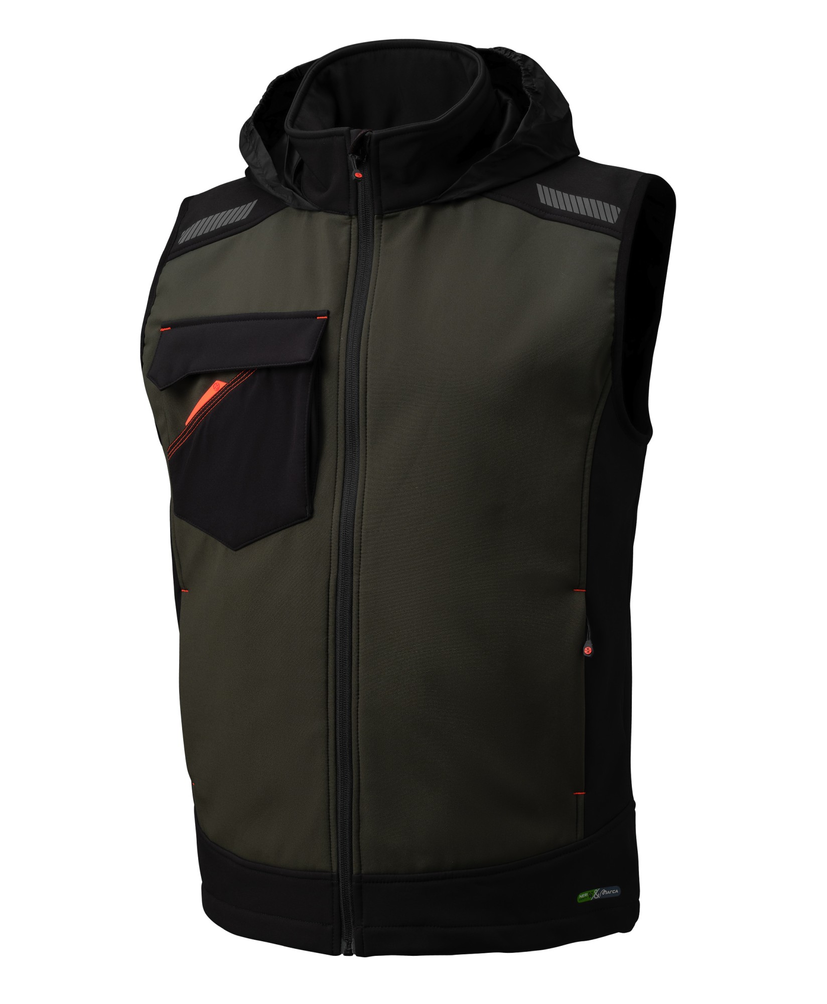 422221VNE Chaleco NICE STRETCH SOFTSHELL verde/negro 310 gr.