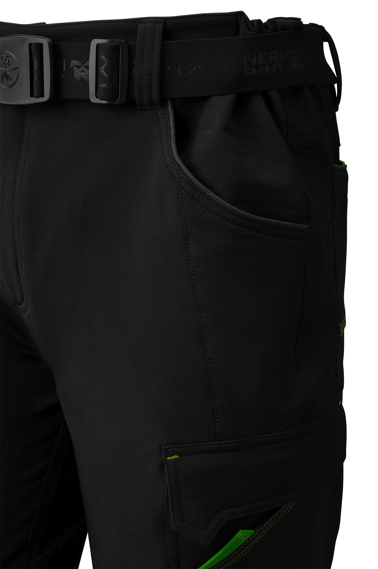 437355NE Pantalón NICE STRETCH SOFTSHELL negro 250 gr. + 4WS. Multibolsillos.