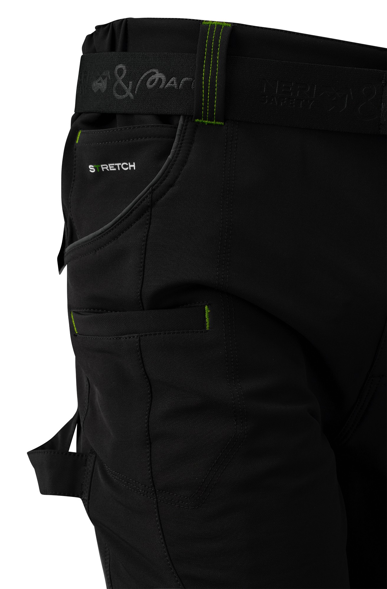 437355NE Pantalón NICE STRETCH SOFTSHELL negro 250 gr. + 4WS. Multibolsillos.