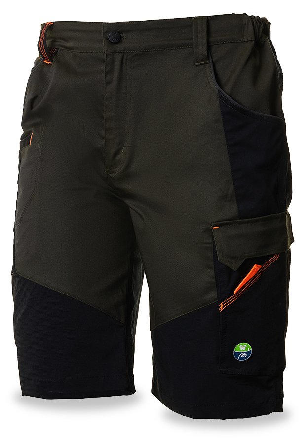 437427VNE Bermuda NICE STRETCH verde/negro 245 gr. + 4WS. Multibolsillos