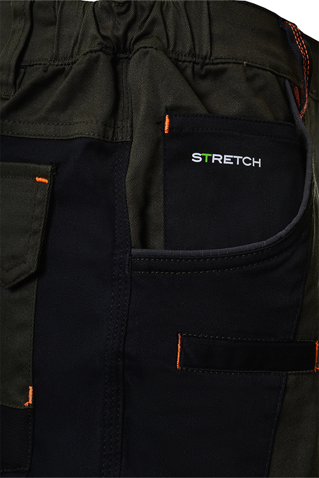 437427VNE Bermuda NICE STRETCH verde/negro 245 gr. + 4WS. Multibolsillos