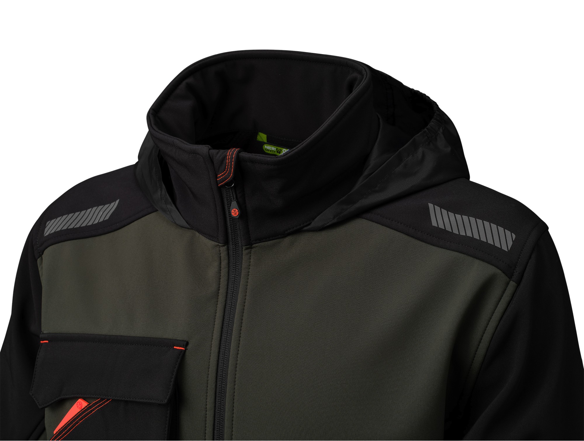 455144VNE Chaqueta NICE STRETCH SOFTSHELL verde/negro 310 gr.