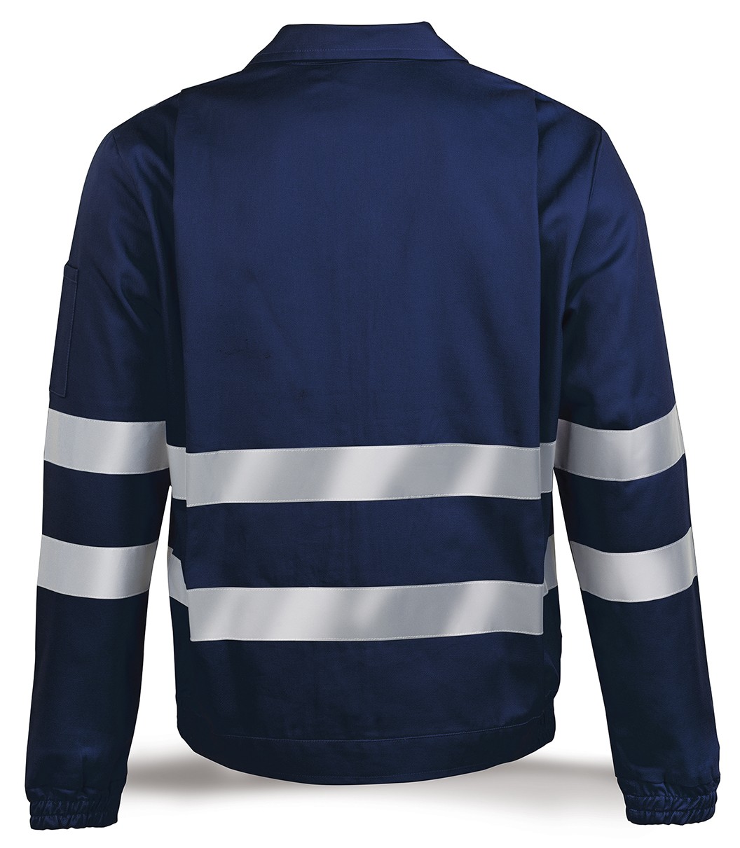 488CCRTOPAM Chaqueta azul marino algodón con bandas reflectantes 245 g.