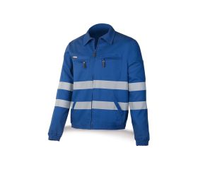 488CCRTOPAZ Chaqueta azulina algodón con bandas reflectantes 245 g.