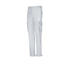 488PTTOPBL Pantalón blanco poliester/algodón de 245 g. Multibolsillo