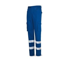 488PCRTOPAZ Pantalón azulina algodón con bandas reflectantes 245 g.