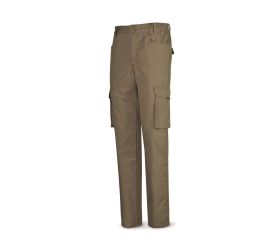488PTTOPBE Pantalón beige poliester/algodón de 245 g. Multibolsillo
