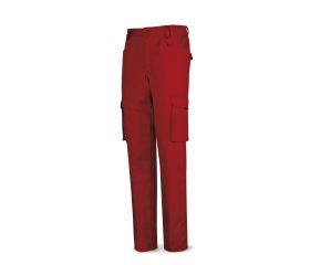 488PTTOPR Pantalón rojo poliester/algodón de 245 g. Multibolsillo