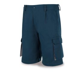 488STOPAM Bermuda azul marino algodón de 245 g. Multibolsillos