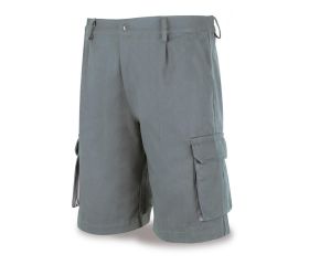 488STOPG Bermuda gris algodón de 245 g. Multibolsillos