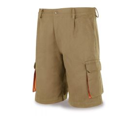 488STOPBE Bermuda beige algodón de 245 g. Multibolsillos