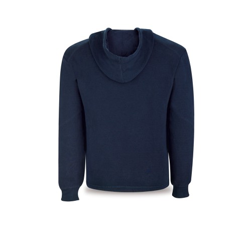 1288JSPROAM Sudadera azul marino poliéster/algodón con capucha. 280 gr.