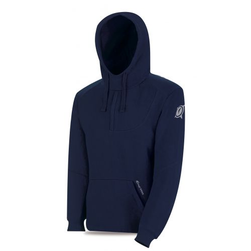 1288JSPROAM Sudadera azul marino poliéster/algodón con capucha. 280 gr.