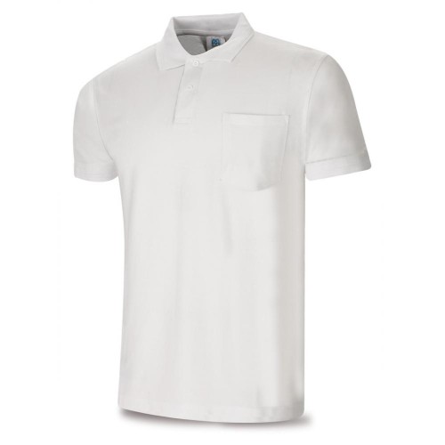 1288PAMCBL Polo BASIC LINE blanco 100% algodón. 175 gr. Manga corta