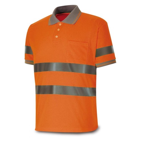 1288PAVMCNF Polo Alta visibilidad de 160 gr. Manga Corta. Color naranja