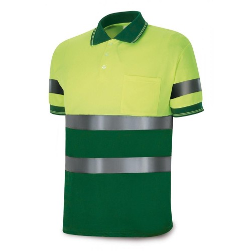 1288PAVXMCYFV Polo Alta visibilidad amarillo/verde poliéster 160 gr.