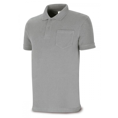 1288PAMCG Polo BASIC LINE gris 100% algodón. 175 gr. Manga corta