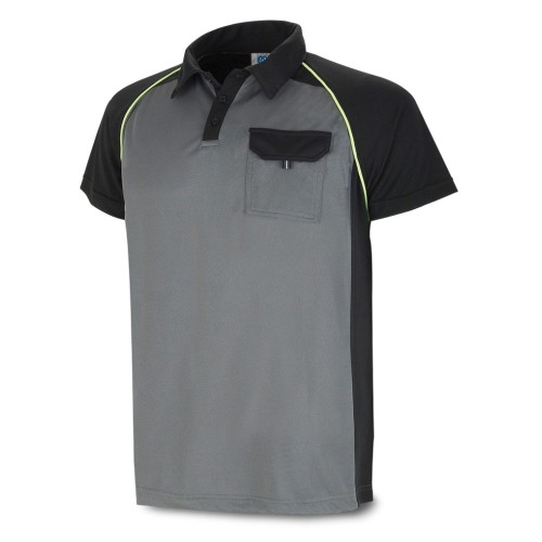 1288PTMCGNE POLO "TÉCNICA" gris/negro poliéster 135 gr.