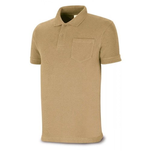 1288PAMCBE Polo BASIC LINE beige 100% algodón. 175 gr. Manga corta