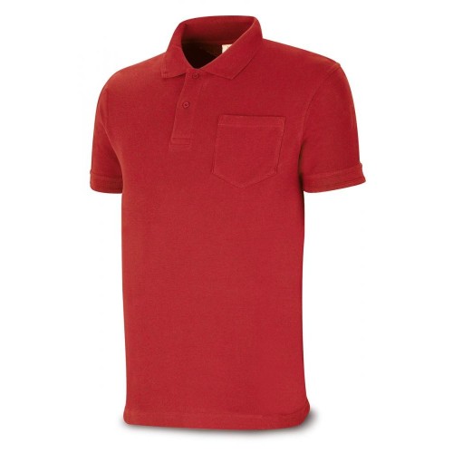 1288PAMCR Polo BASIC LINE rojo 100% algodón. 175 gr. Manga corta