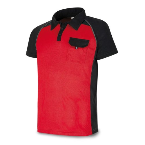 1288PTMCRN POLO "TÉCNICA" rojo/negro poliéster 135 gr.